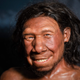 A reconstruction of the face of a Neanderthal at the National Museum of Antiquities in Leiden, Netherlands.